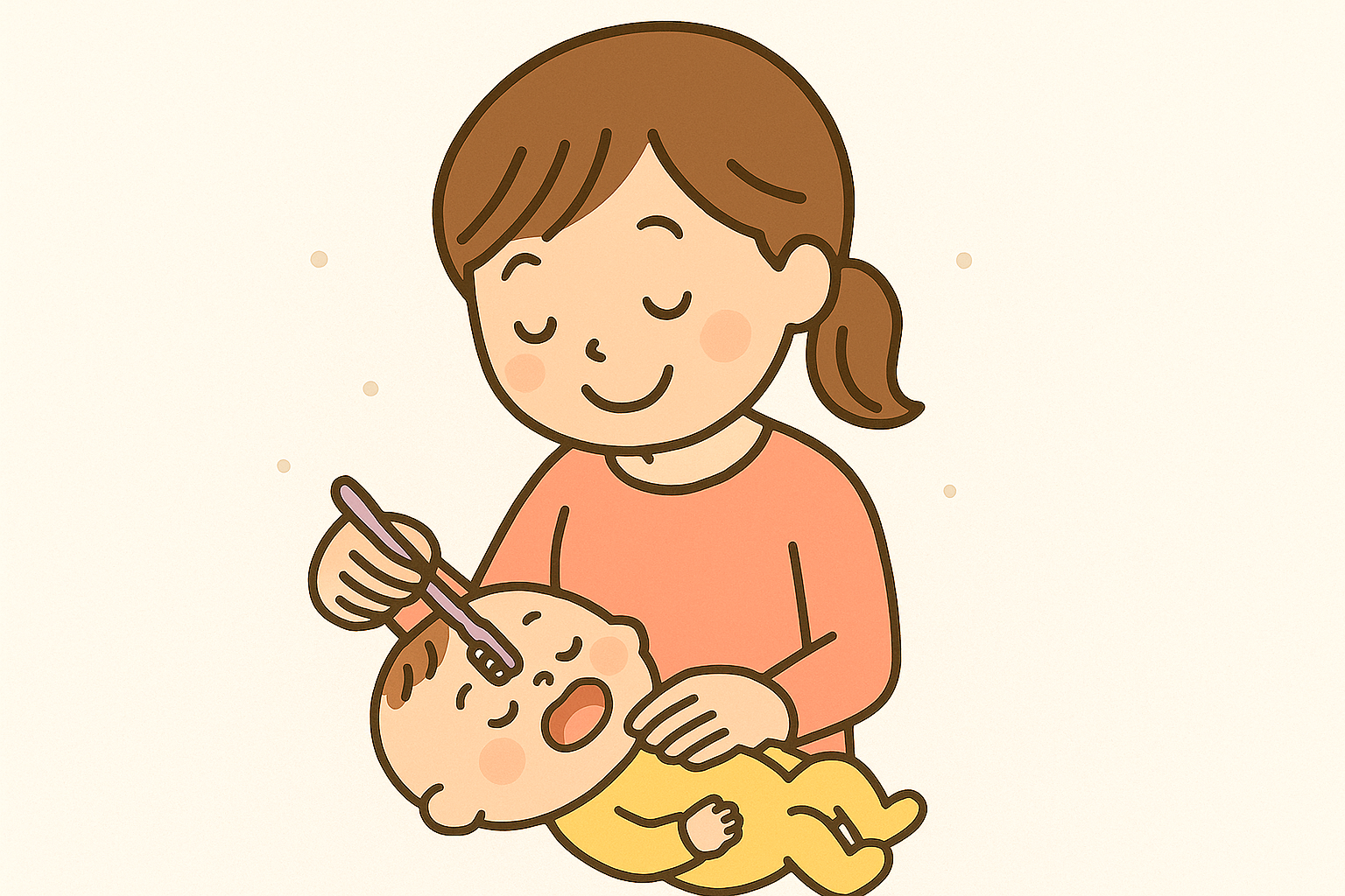 寝かせ磨きのイラスト