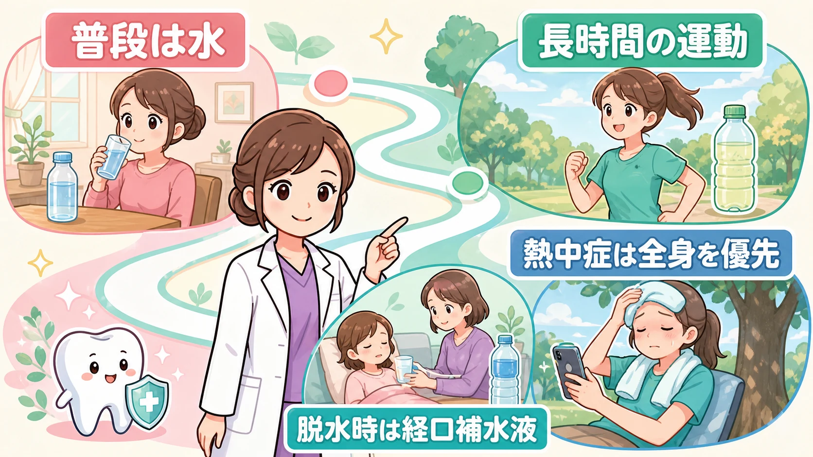 場面に合わせた水分補給の選び方